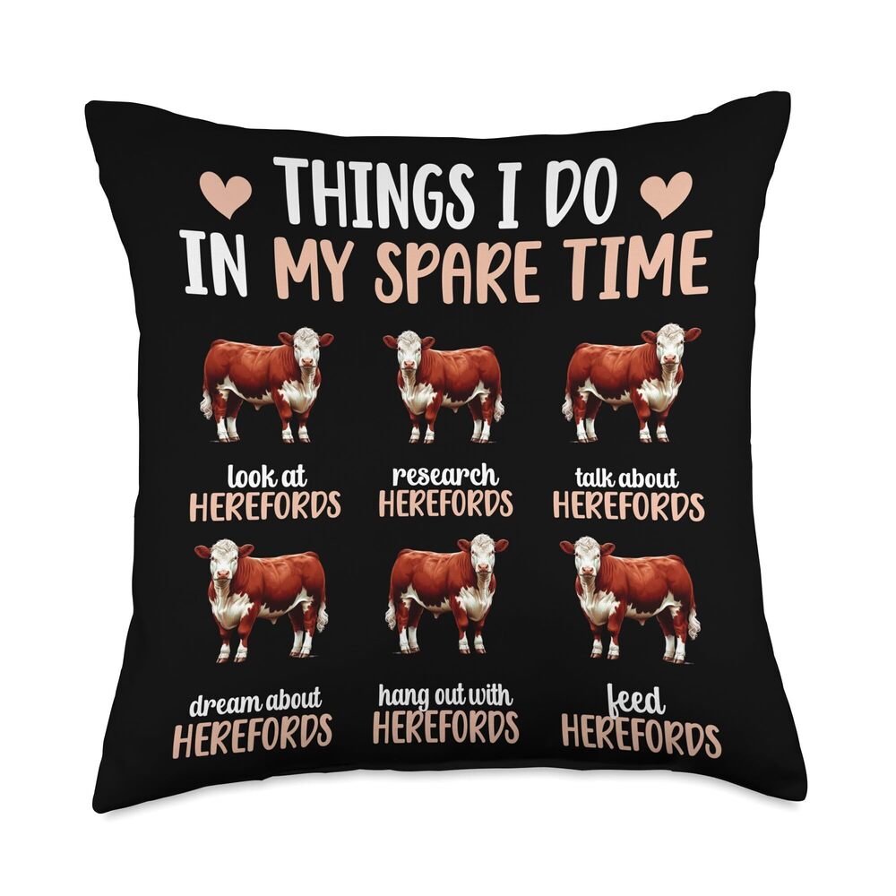 5505 Things I Do Hereford Cow Lover Hereford Cows Throw Pillow